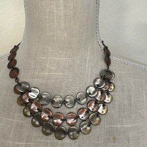 Silver copper metal necklace adjustable length neutral colors goes with anything